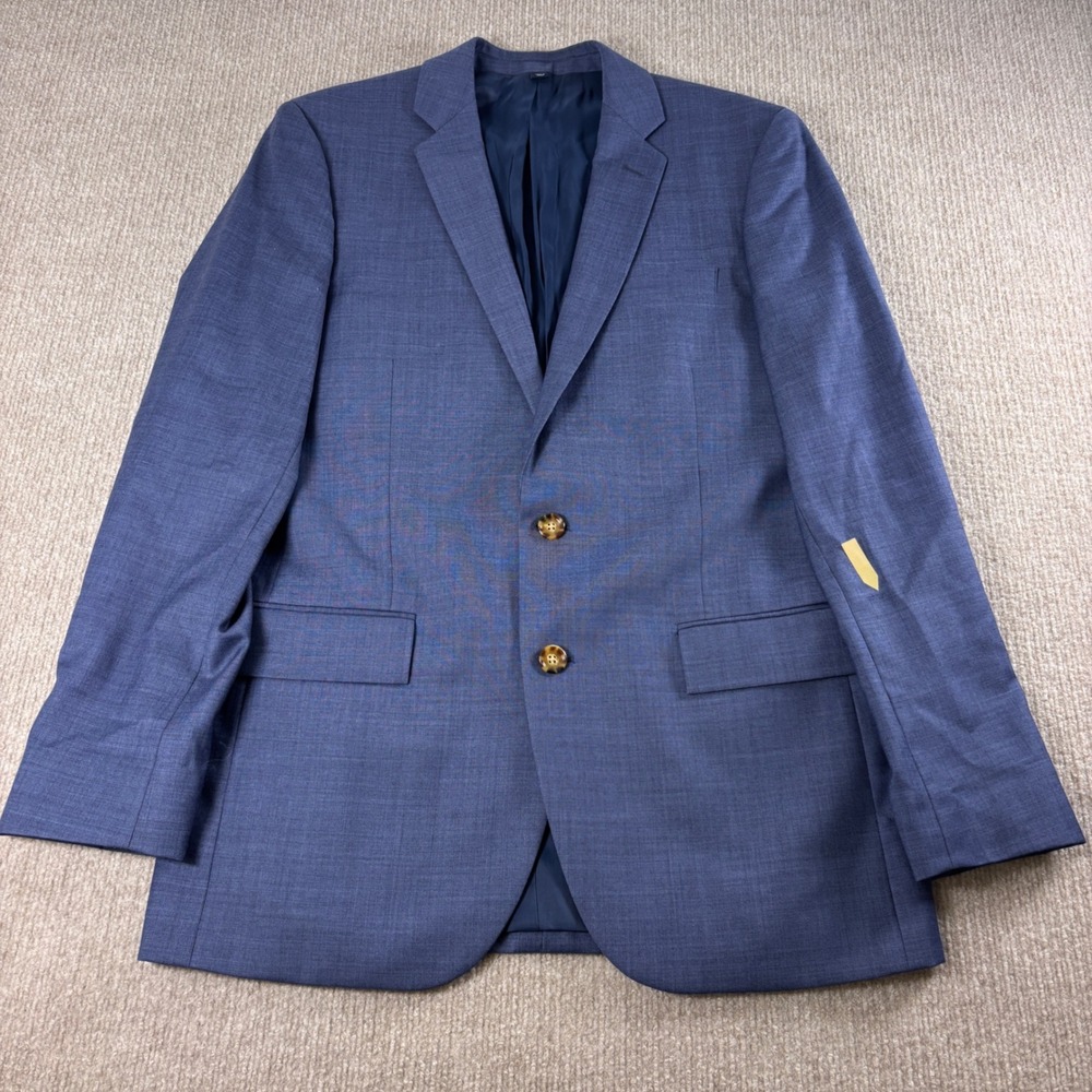 J.Crew Thompson Wool Suit Jacket Blazer Blue 38R 2-Button Double Vent Snags